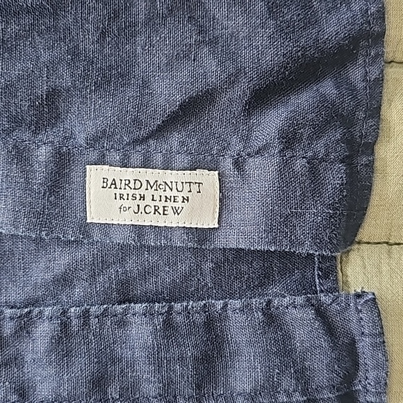 J. Crew Navy Blue Irish Linen Button Down Shirt Women’s 14 Slim - Picture 5 of 5